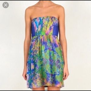 Tibi watercolor strapless dress size 6